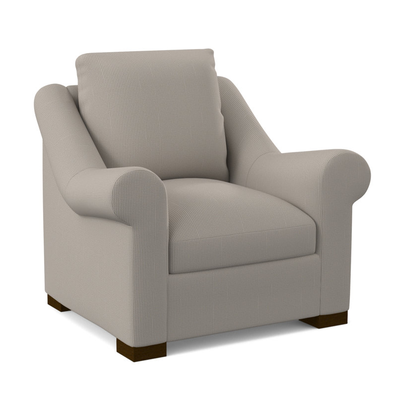 Canyon Armchair, American Walnut, Elise Harbor 100% Polyester