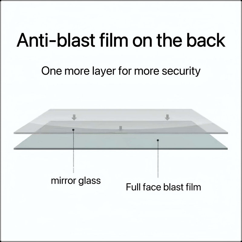 Large Full Length Floor Mirror with PS Gold Frame and Explosion-Proof Backing