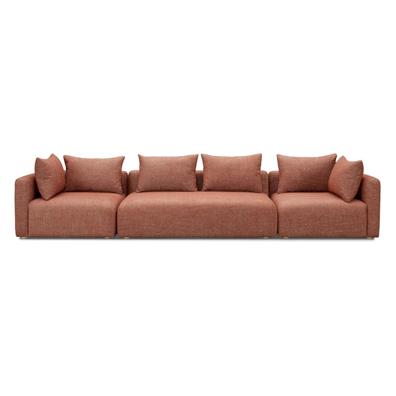 Canapé long en tissu texturé rouge de 145 po Tov Furniture Hangover, rouge Sedona
