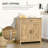 Farmhouse Sideboard Buffet Cabinet with Barn Doors and 3-Level Adjustable Shelf