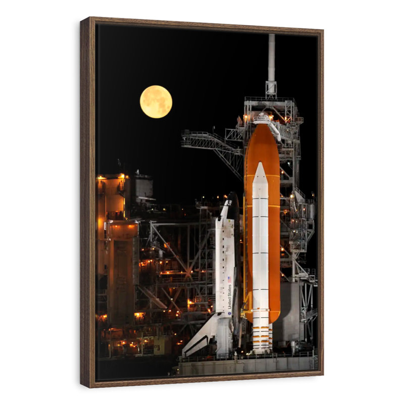 Discovery Space Shuttle, 9" x 13", Floating Frame Walnut