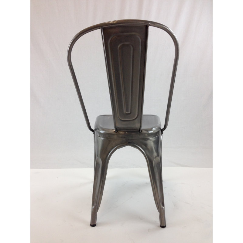 French Tolix-style Stackable Cafe Chair , Natural