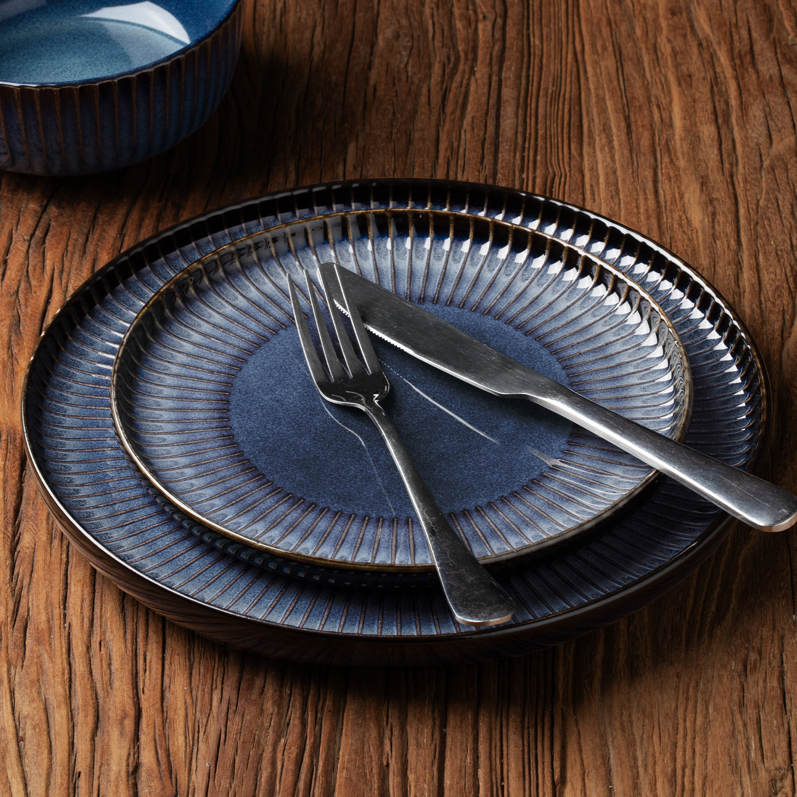 Stoneware Dinnerware Set, Nebulas Blue