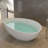 63" x 38" Freestanding Soaking Solid Surface Bathtub with Drain