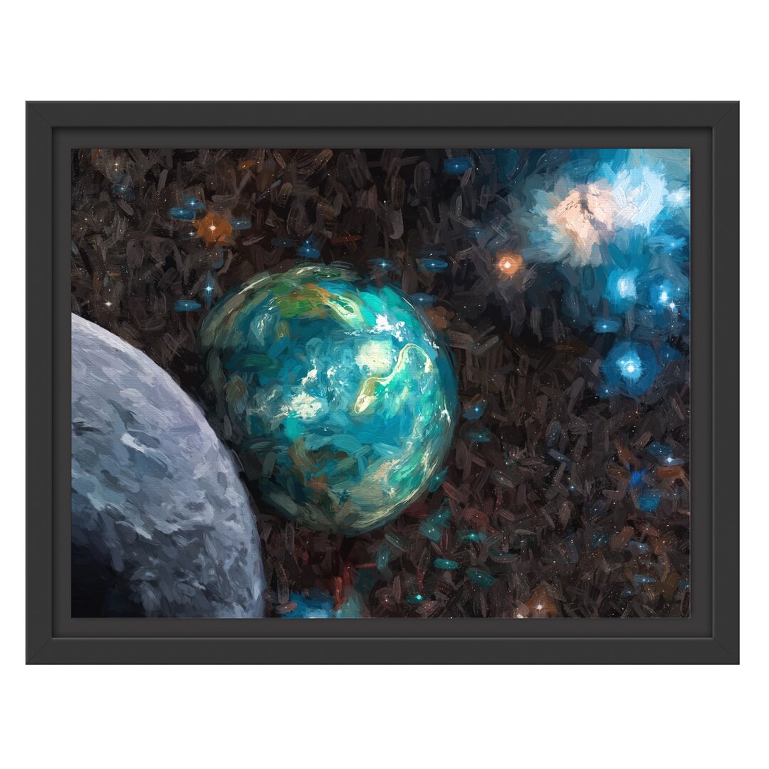 Gerahmtes Wandbild Planet ErdeKosmos Kunst