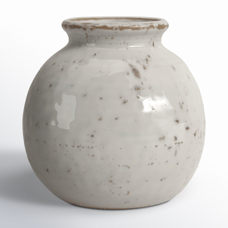 Jesiah Handmade Ceramic Table Vase, 4.25" H x 4.5" W x 4.5" D
