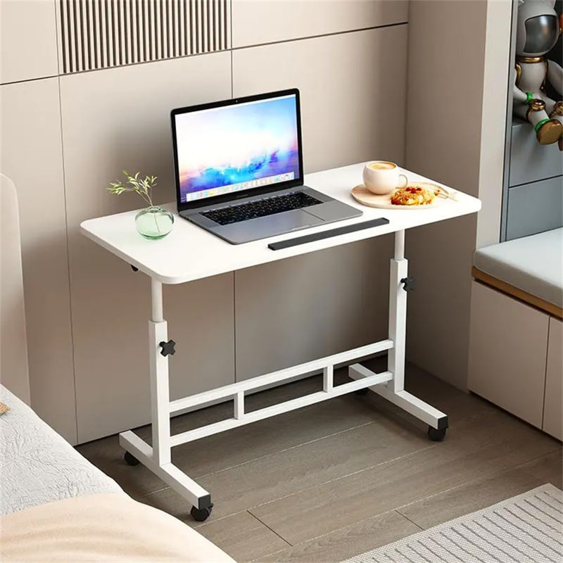 Metal Base Standing Desk, White, 80 cm H x 80 cm W x 40 cm D