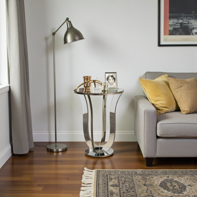 Nectar Hollywood Regency Style Mirrored Accent Side Table