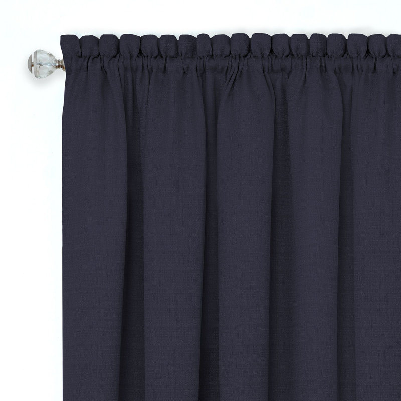 Lamesa Semi Sheer Curtain Single Panel, 52" W x 63" L, Navy