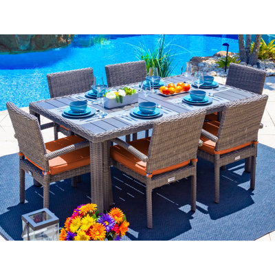 Aleyza Rectangular 6 - Person 69.5" Long Dining Set with Cushions by Wade Logan