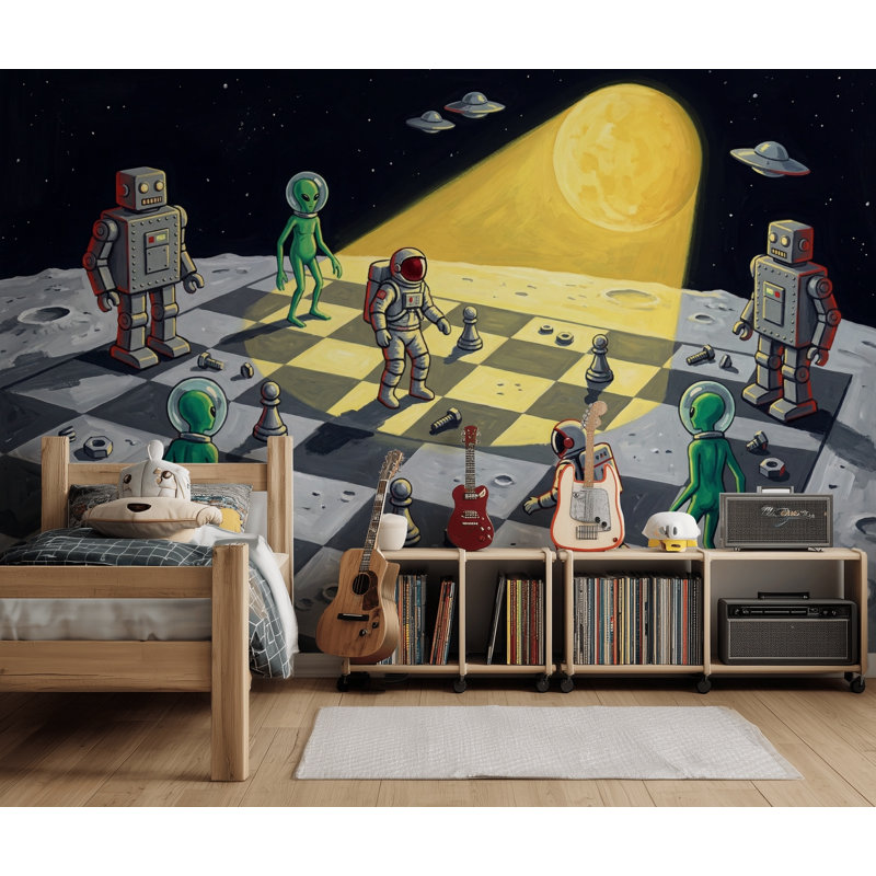 Adhésif mural Mid Century, Texturé non collé, 120 po x 96 po