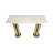 Modern Glam Console Table with Marble Top and Dual Column Metal Iron Wood Base Structure