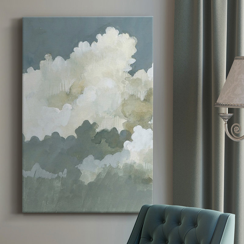 Big Clouds I - Toile tendue avec châssis de qualité supérieure - prête à être accrochée, H 48 po x l 32 po x P 1 po