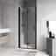 Porte de douche pliante l 34 po x H 72 po noir mat