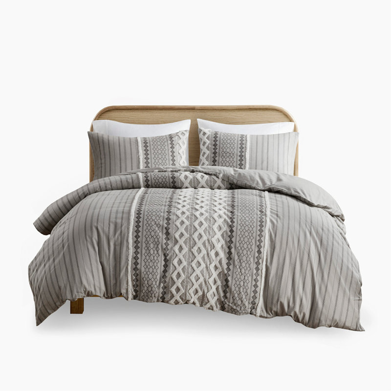 Ensemble de housse de couette en coton double / grand avec chenille, Housse de couette pour lit double / grand + 1 taie