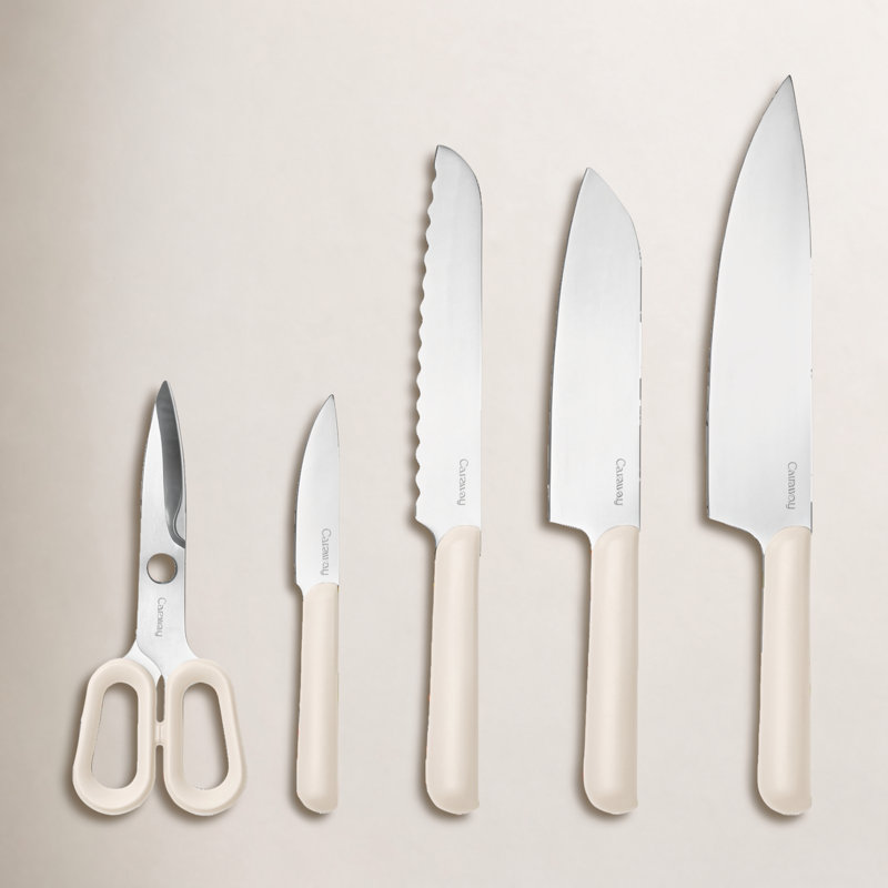 Caraway 5Pc Knife Set, Cream