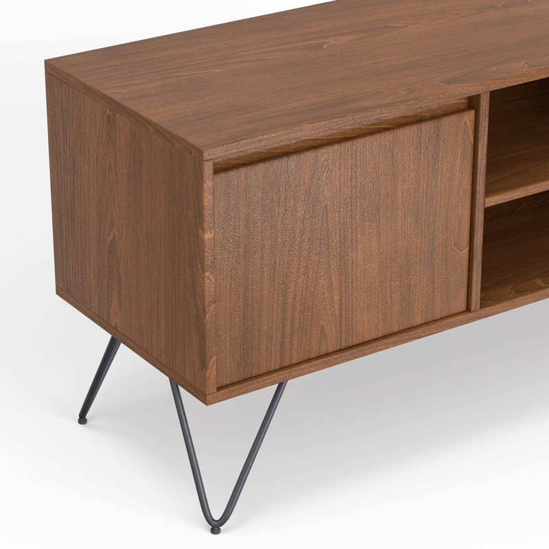 Meuble télé - Placage de noyer, H 25 po x L 60 po x l 18 po, Placage noyer