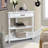 33.8'' Small Triangle Corner Table, Wood Corner Side Table For Small Spaces/ Living Room, 3 Tier End Corner Table With Solid Wood Legs, Milk White-114240388