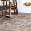 Tapis oriental traditionnel rouille, brique et bleu marine à motif de médaillon Windmere-1482767933