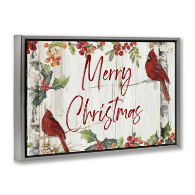Christmas & Cardinal Birds Giclee Art by Sally Swatland