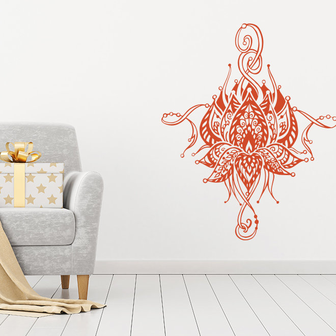 Décalcomanie murale fleur lotus Buller, Orange