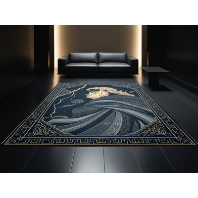 Machine Washable Pantelie Classic Oriental Rug in Gray – Binding
