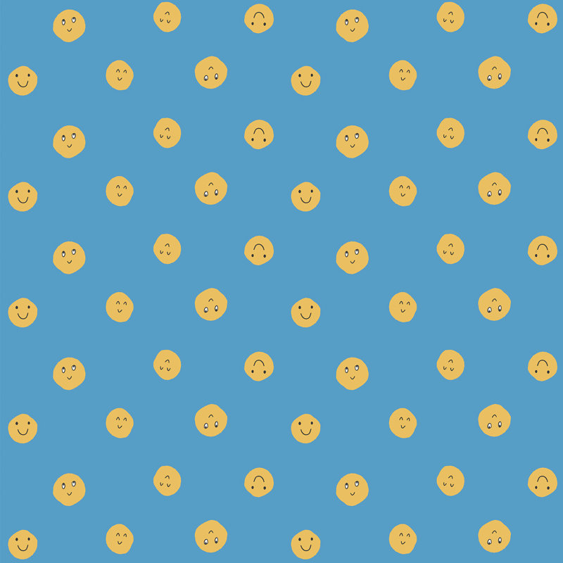 Happy News Smiles Blue Wallpaper