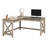 Lavish Home L-Shaped with X-Pattern Legs Computer Desk, Light Gray Finish-1678561770