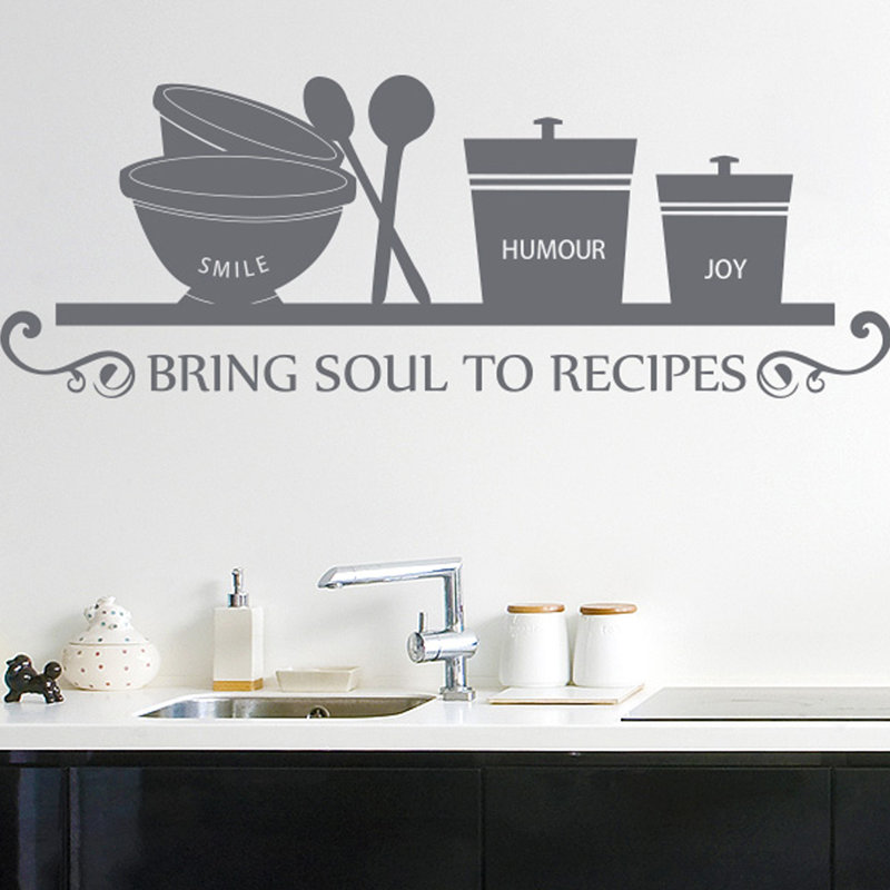 Food & Beverage Wall Decal, Medium, Grey