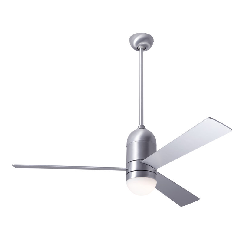 Cirrus 50'' Ceiling Fan with LED Lights, Brushed Aluminum, Aluminum, Wall/Remote Combo Control