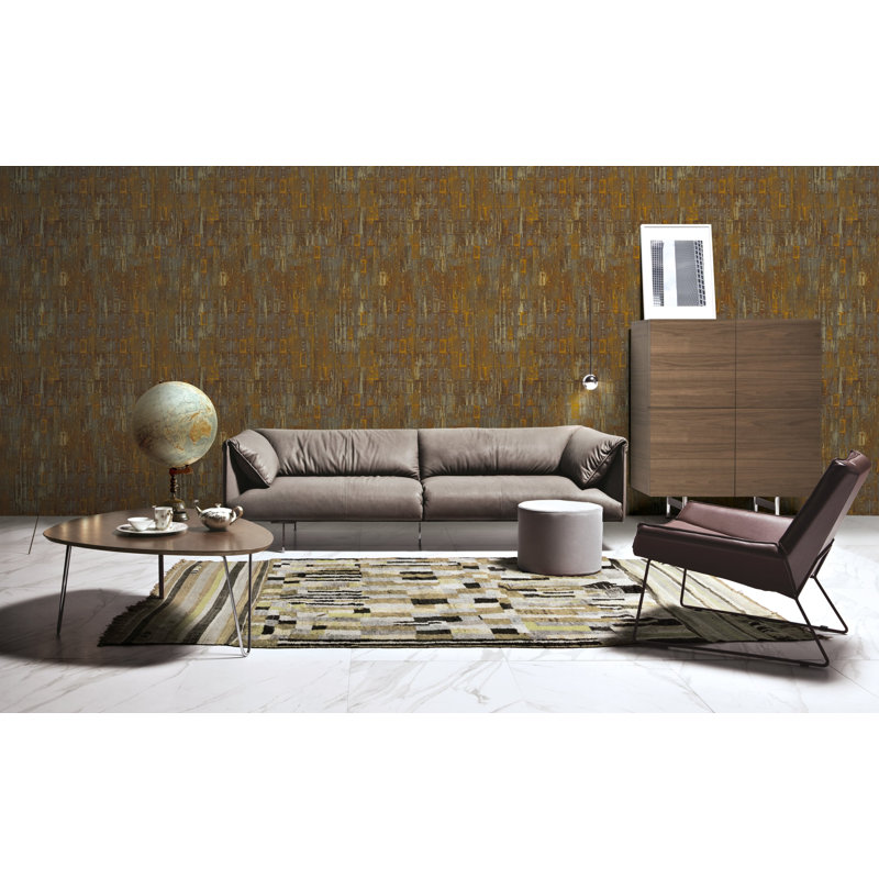 Rouleau de papier peint L 33 pi x l 21 po Beatson, Jaune et gris