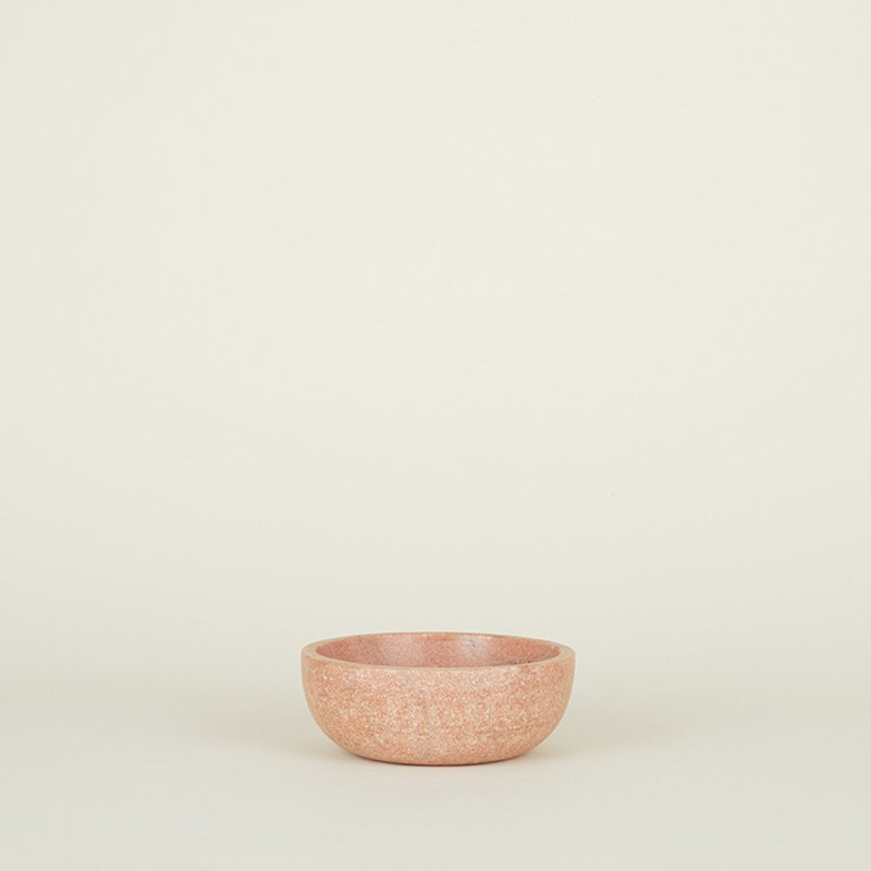 Simple Marble Decorative Bowl, 3" H x 8" W x 8" D, Pink