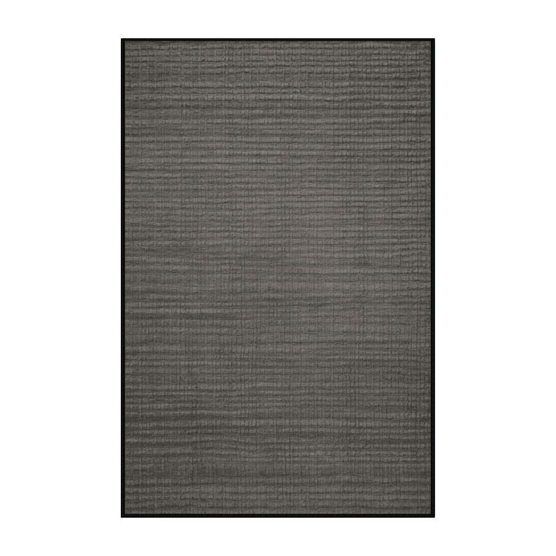 Tapis noir uni lavable à la machine, Rectangulaire 2 pi x 3 pi