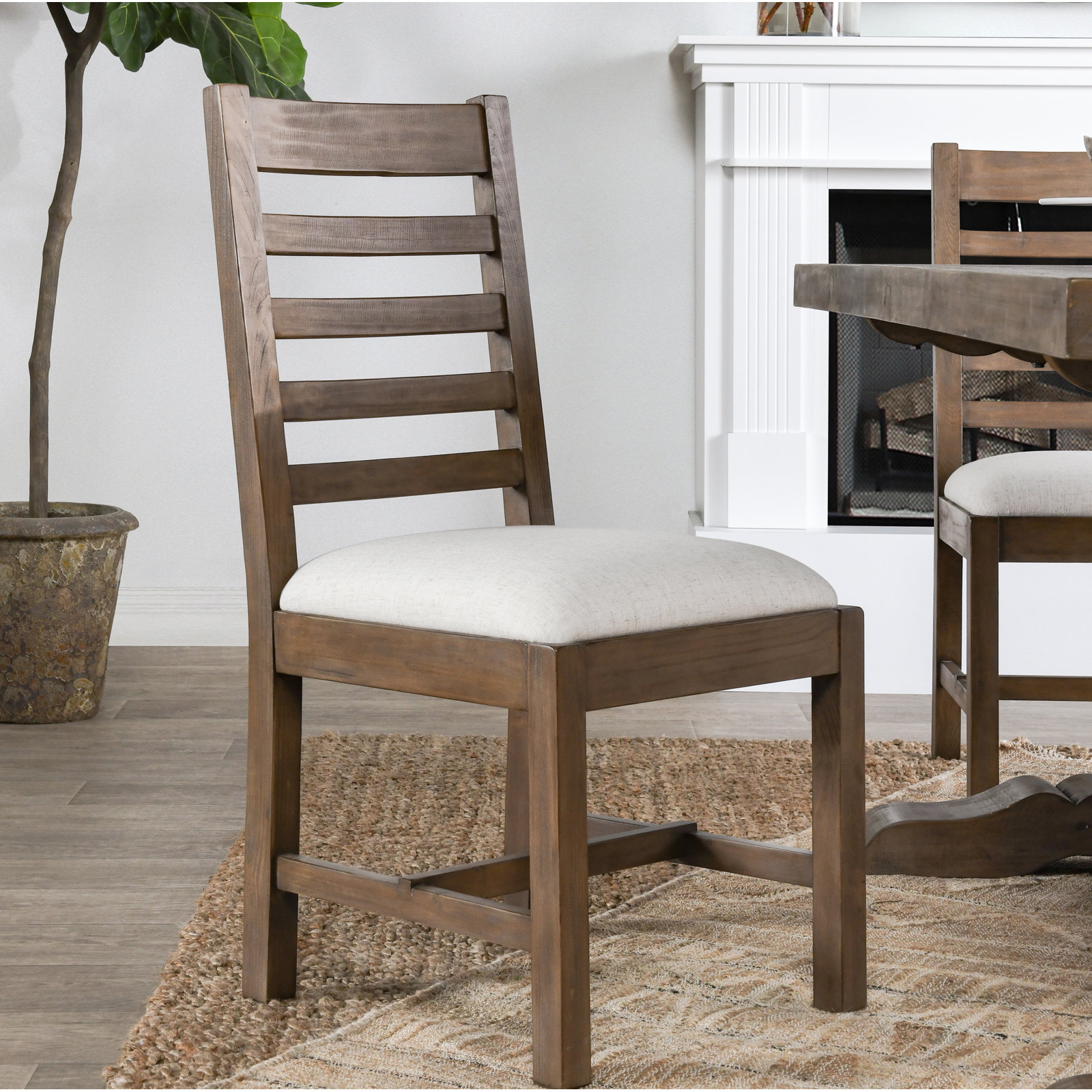 Kinston 5 Piece Dining Set, Distressed Brown