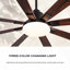 Ventilateur de plafond à intensité variable avec télécommande et moteur réversible pour une utilisation intérieure et extérieure-1895253203