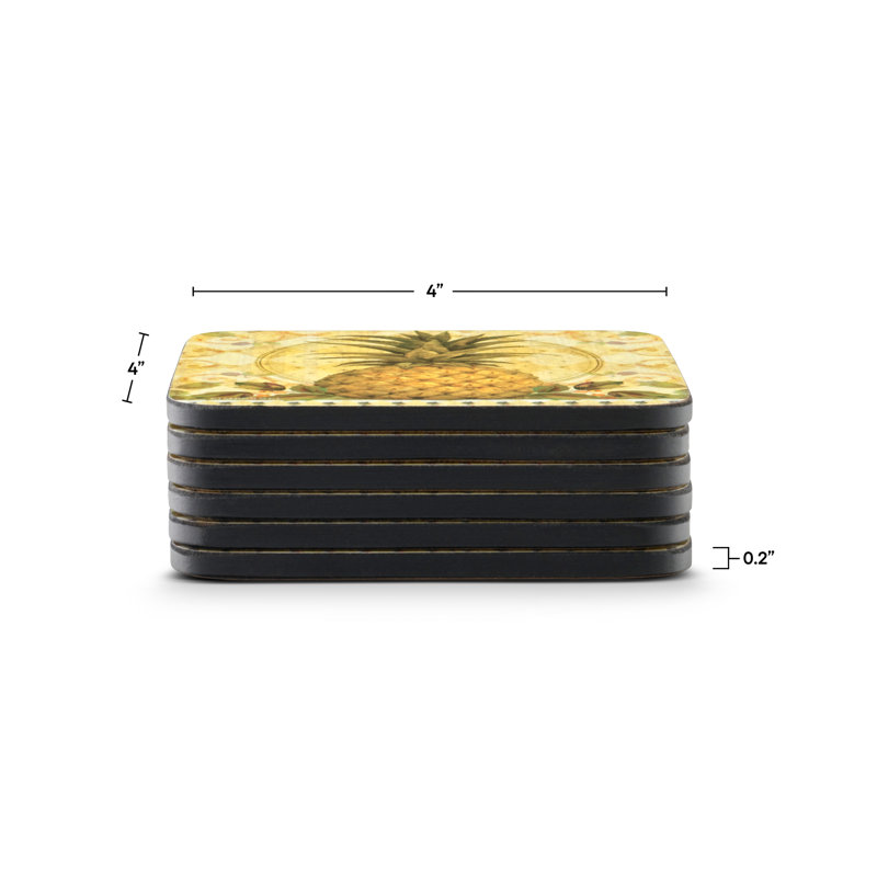 Sous-verres Pimpernel Golden Pineapple 4 po x 4 po