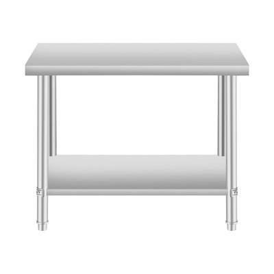 24 - Inch Wide Stainless Steel Home Kitchen Work Table With Under Shelf For Food Preparation, 32 Inches Tall, Easy Maintenance Deep Restaurant And Home, High, Spacious Surface