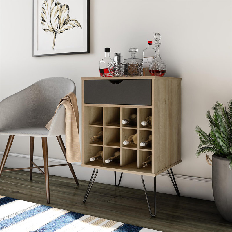 Fey 51.6 cm Mini Bar Cabinet, Natural