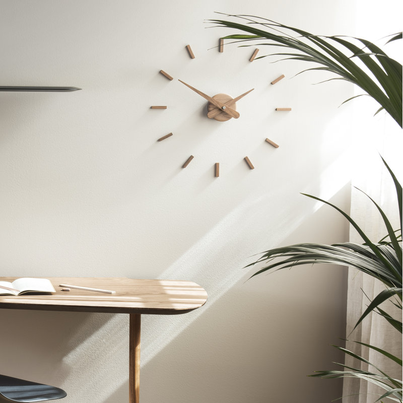 Sunset Solid Wood, Metal Analog Wall Clock, Walnut