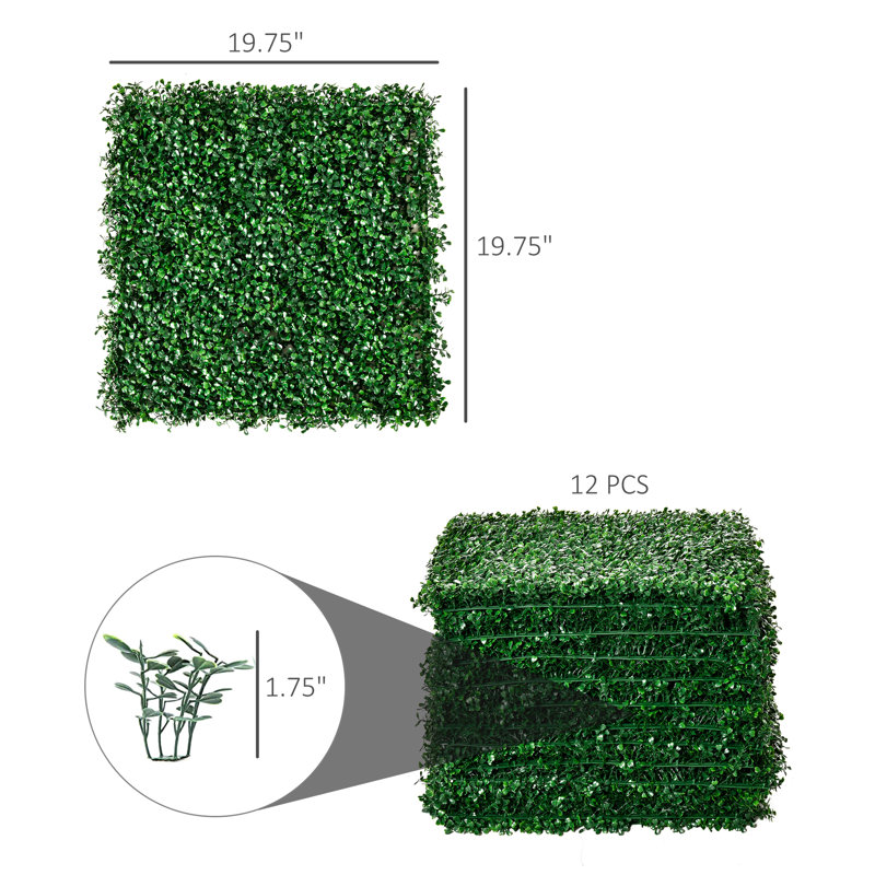 Panneaux de décoration murale en gazon artificiel pour l'extérieur et le jardin 20 po X - Toile de fond