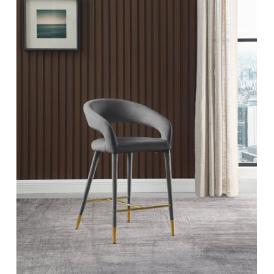 Yonkers Upholstered Counter Stool with Metal Frame