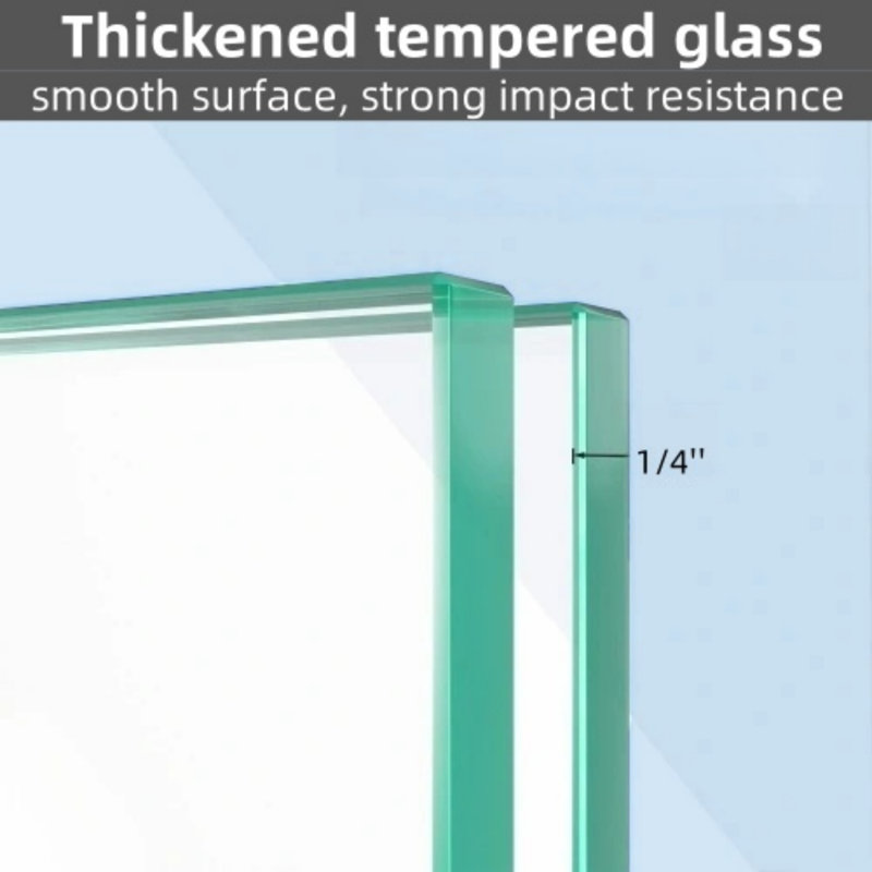 Semi-frameless Double Sliding Shower Door | 56"-60" W X 72" H | 1/4" (6mm) Thick Sgcc Tempered Glass, Matte Black