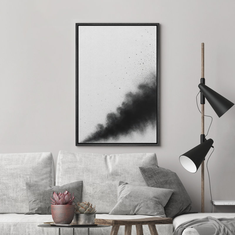 Reproduction d'art abstrait sur toile encadrée pour décoration intérieure moderne, H 36 po x l 24 po, Noir