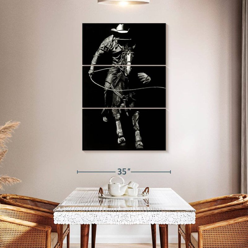 Lelar Scratchboard Rodeo VIII, 57" H x 36" W