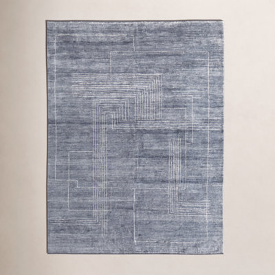 Monaco Gray Hand-Knotted Abstract Rug
