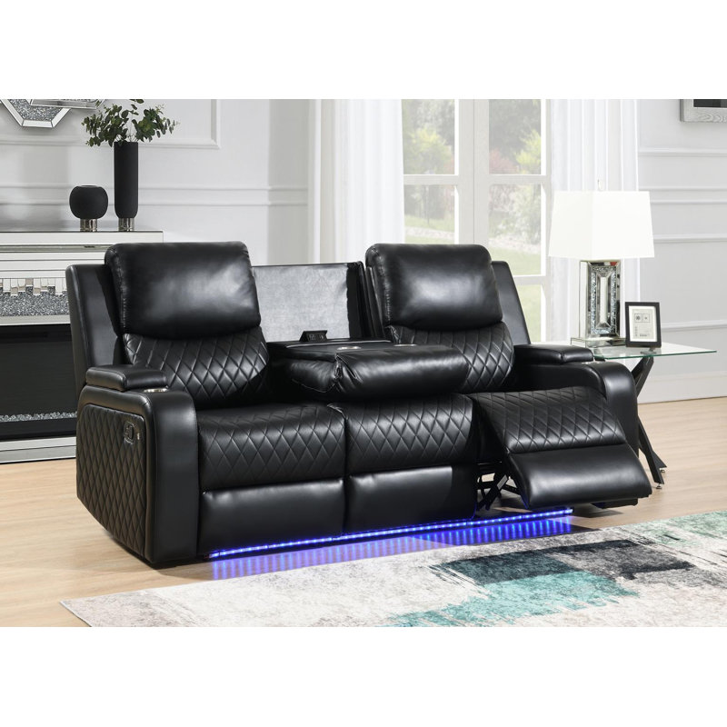 Ensemble de salon inclinable en similicuir, 2 Pieces: Sofa, Loveseat
