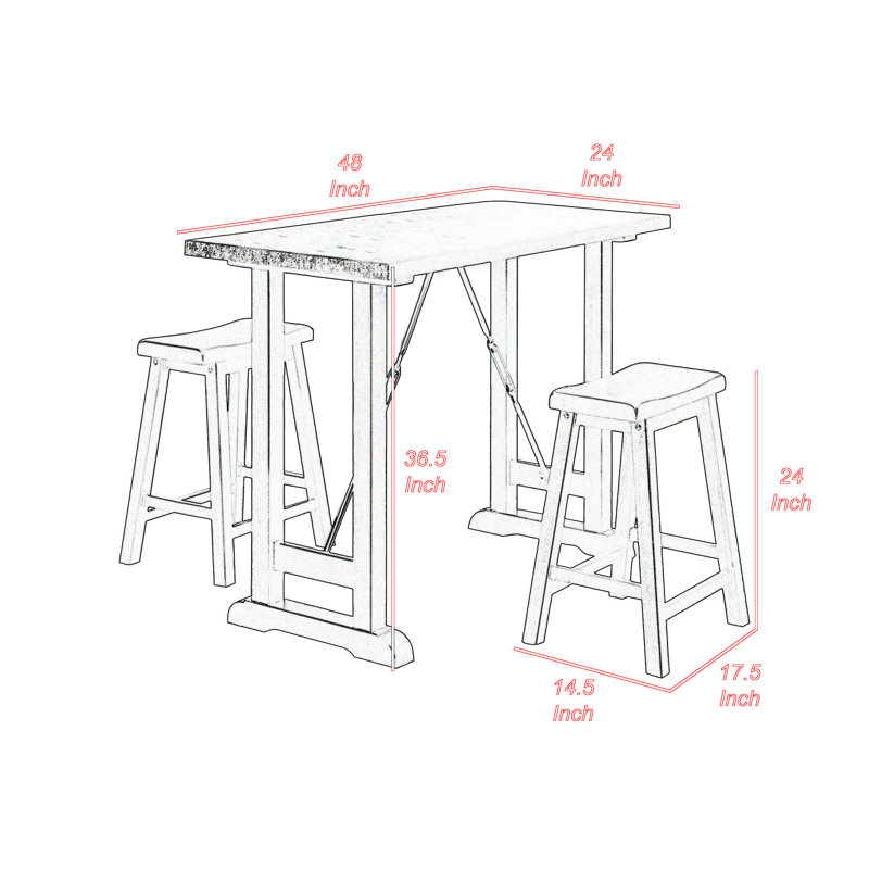 Uroosa 2 - Person Double Pedestal Dining Set