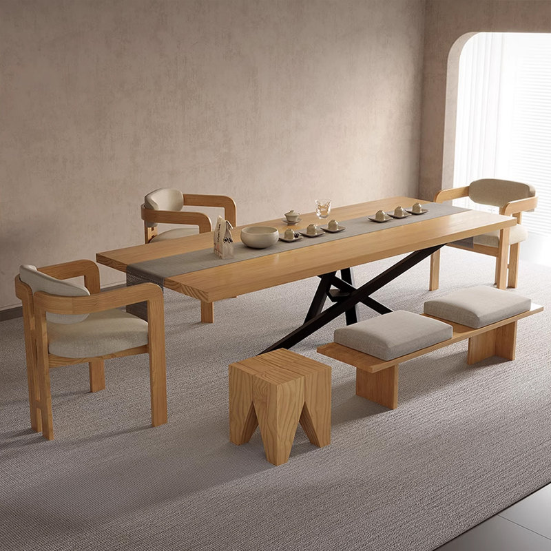 Table de salle à manger Burlywood, H 29,53 po x L 78,74 po x l 31,5 po