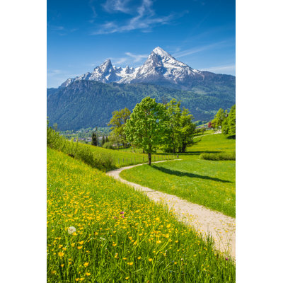 Mountain Pastures In Springtime - Wrapped Canvas Print