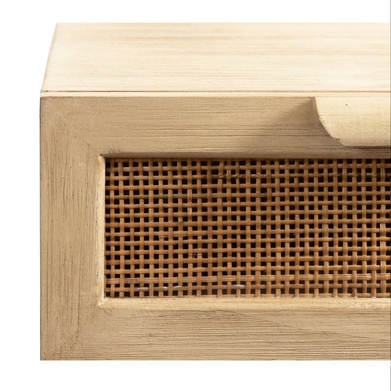 Rattan Floating Entryway Console Table